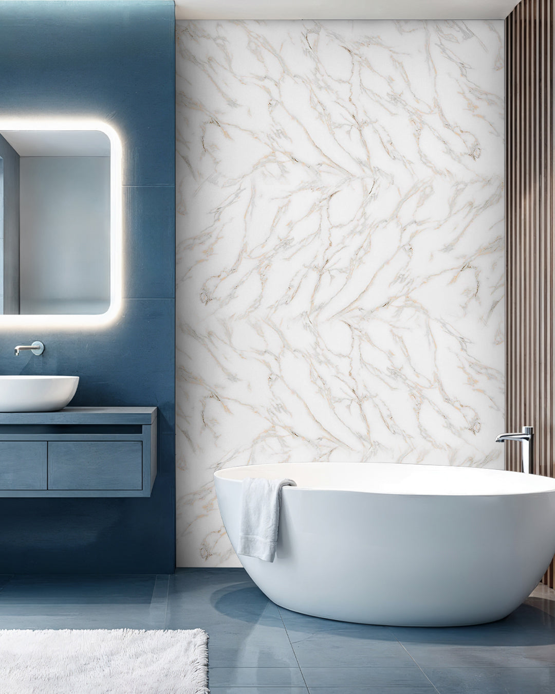 Alternativa in marmo alle piastrelle del bagno/ Calacada