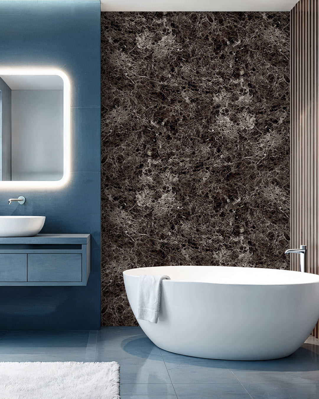 Alternativa in marmo alle piastrelle del bagno/ Emperador Dark