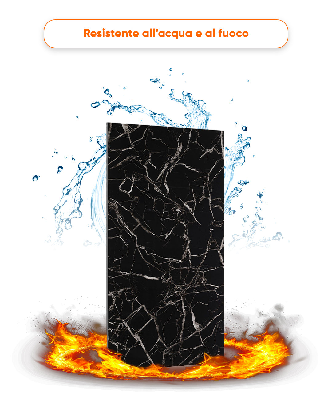 Alternativa in marmo alle piastrelle del bagno/ Black White