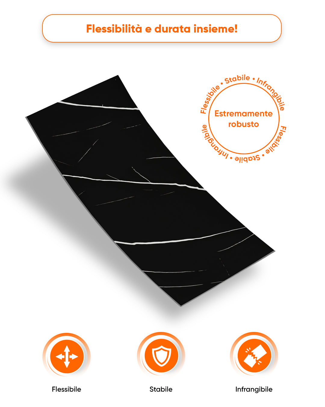 Alternativa in marmo alle piastrelle del bagno/ Black Lightning V-02