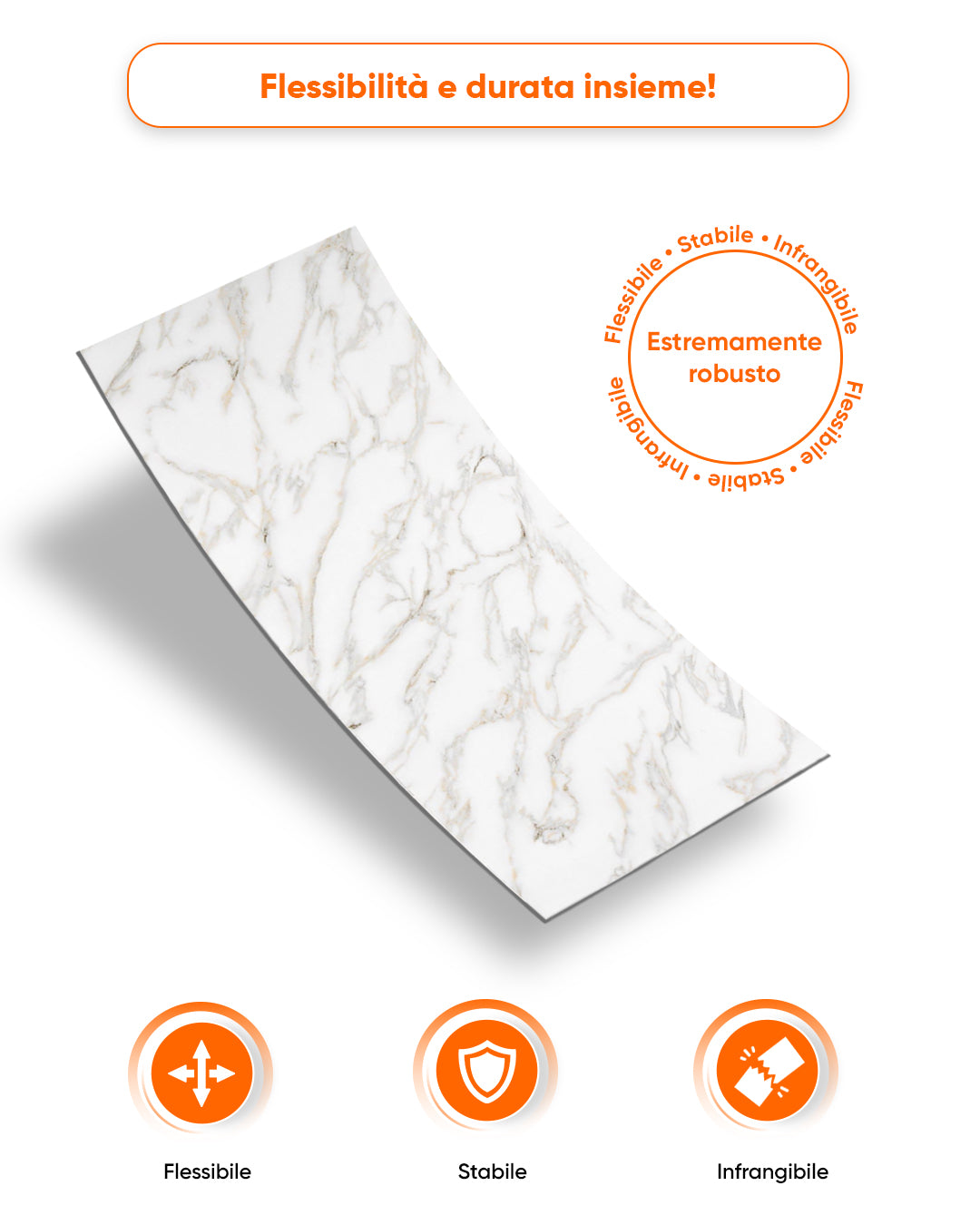 Alternativa in marmo alle piastrelle del bagno/ Calacada