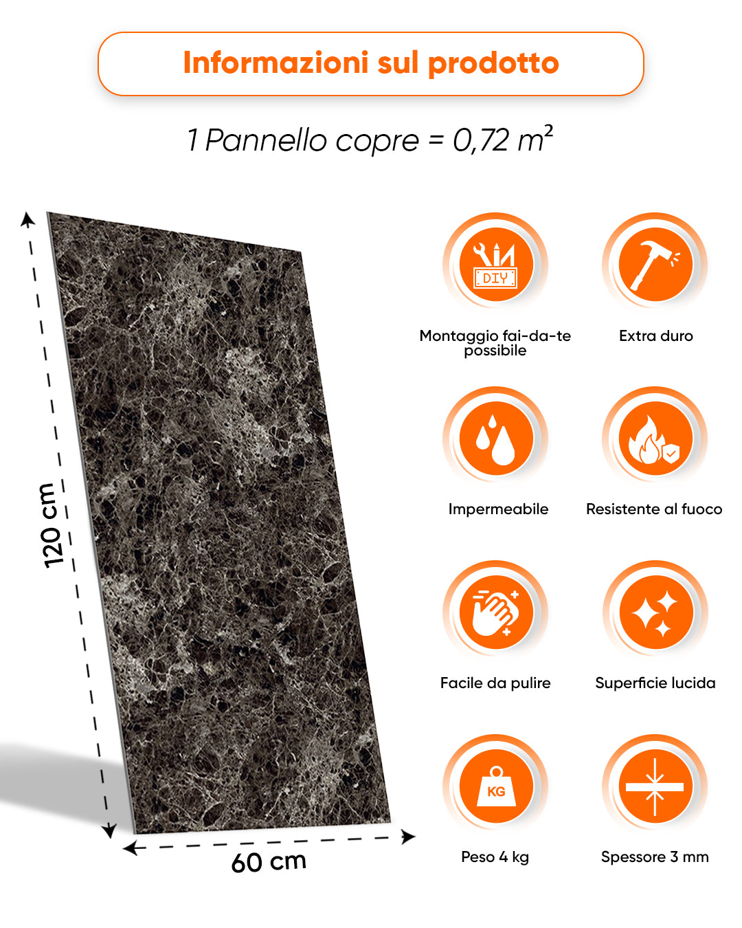 Alternativa in marmo alle piastrelle del bagno/ Emperador Dark