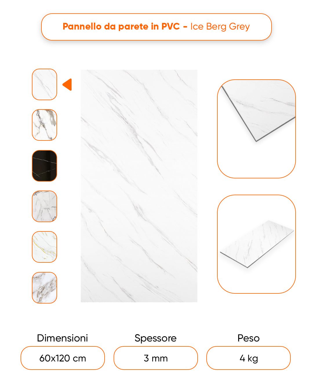 Alternativa in marmo alle piastrelle del bagno/ Ice Berg Grey