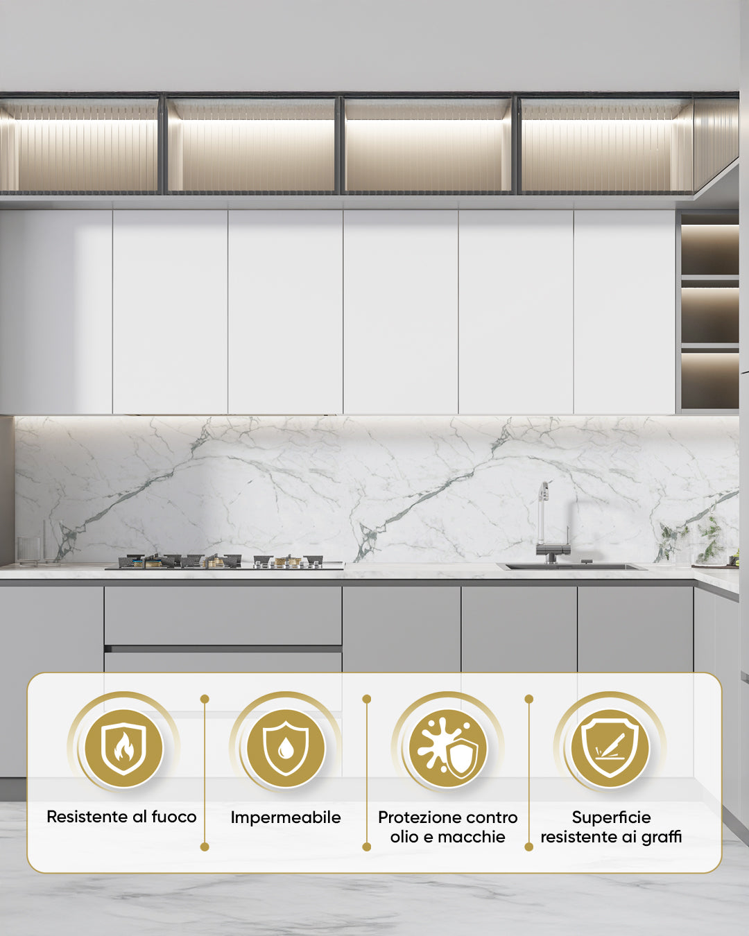 Pannello da parete SPC Bianco 60x120 cm – Carrara Marmor