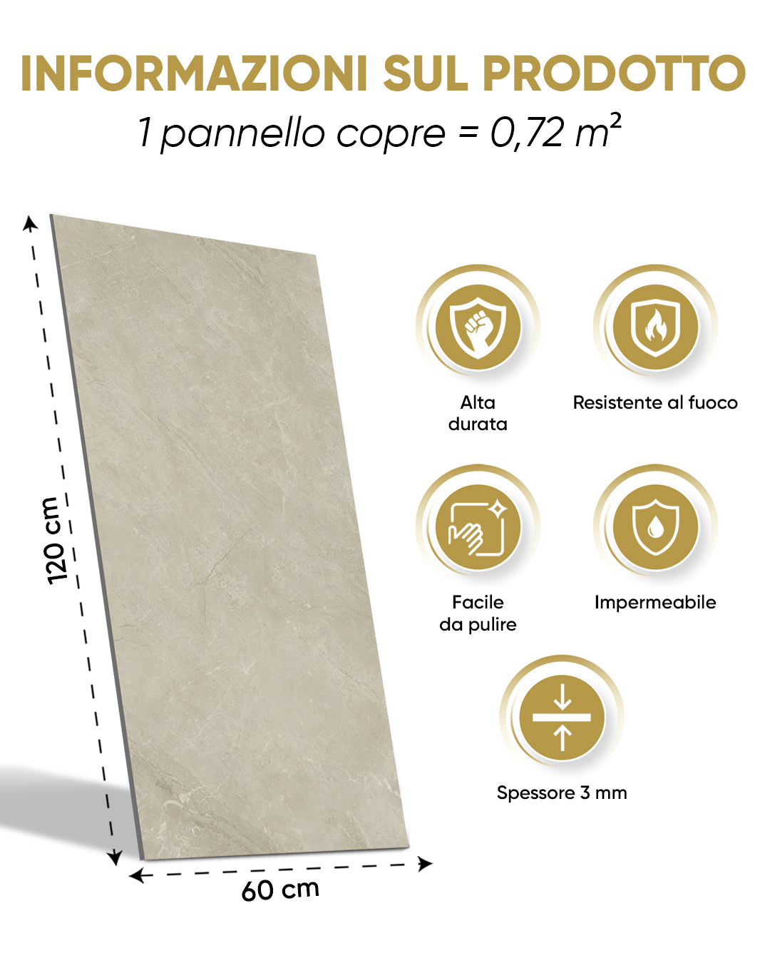 Pannello da parete SPC Grigio 60x120 cm – Sandstein Beige