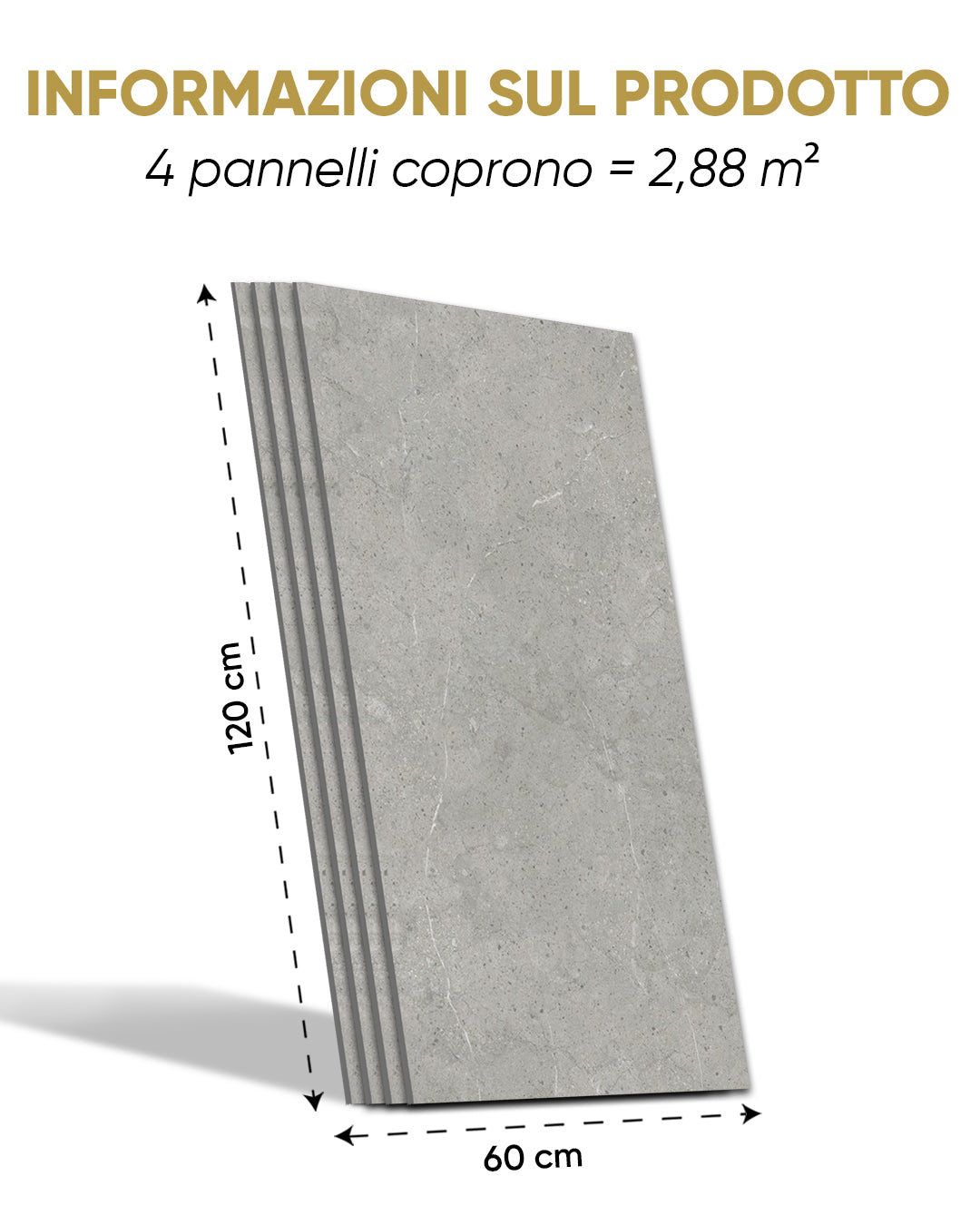 Pannello da parete SPC Grigio 60x120 cm – Stein Grau