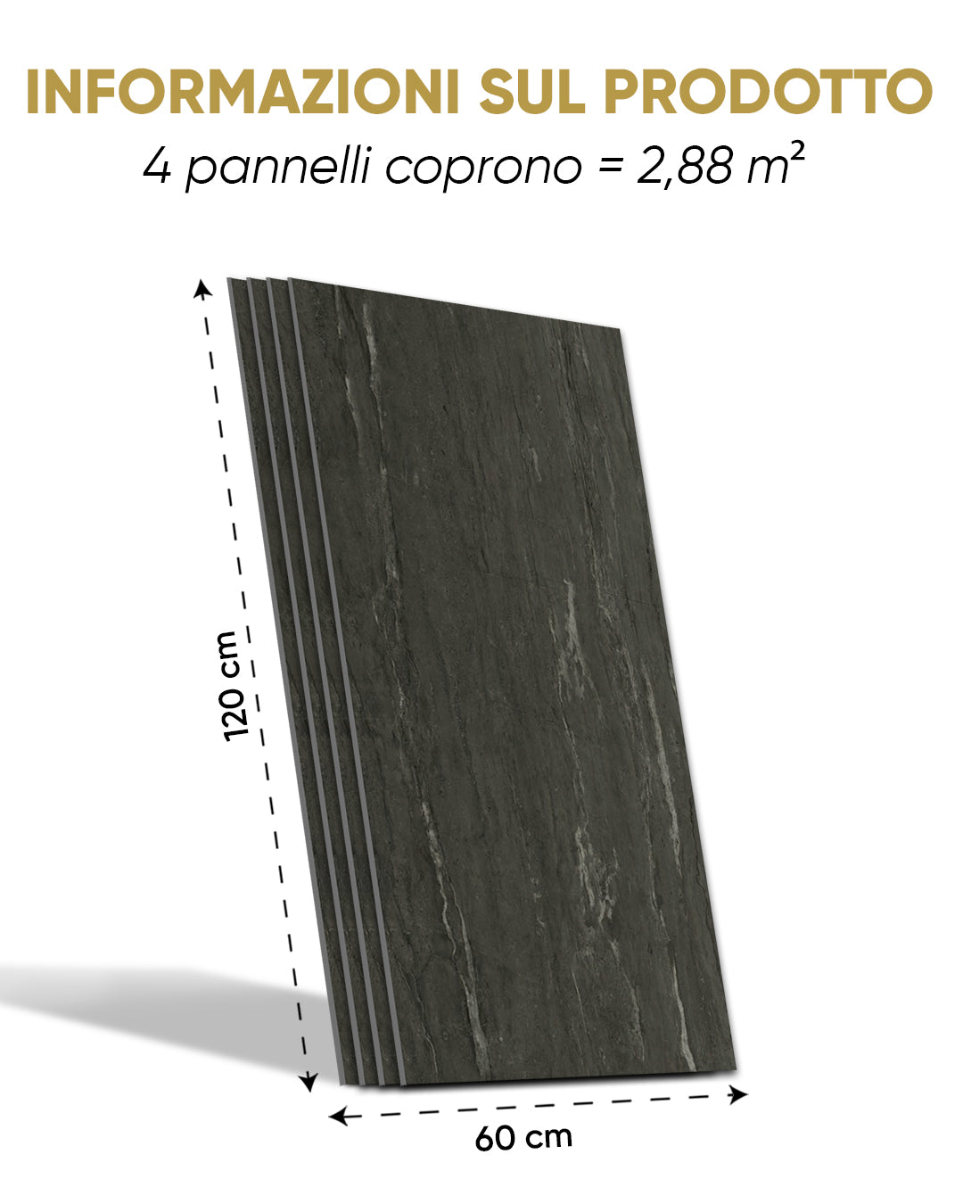 Pannello da parete SPC Grigio Scuro 60x120 cm – Kohleschwarz