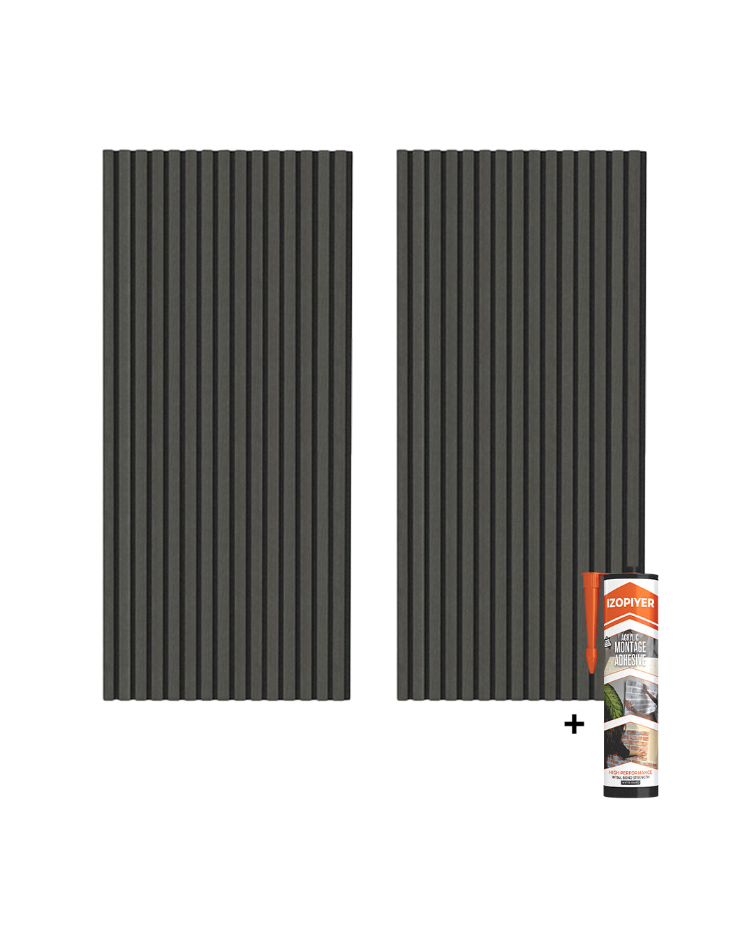 Pannello murale acustico in legno 3D set da 2 – Dunkelholz