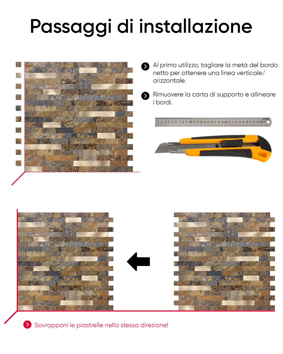 Rivestimenti in mosaico Rivestimenti autoadesivi | Traces Of Mosaics WJ-02