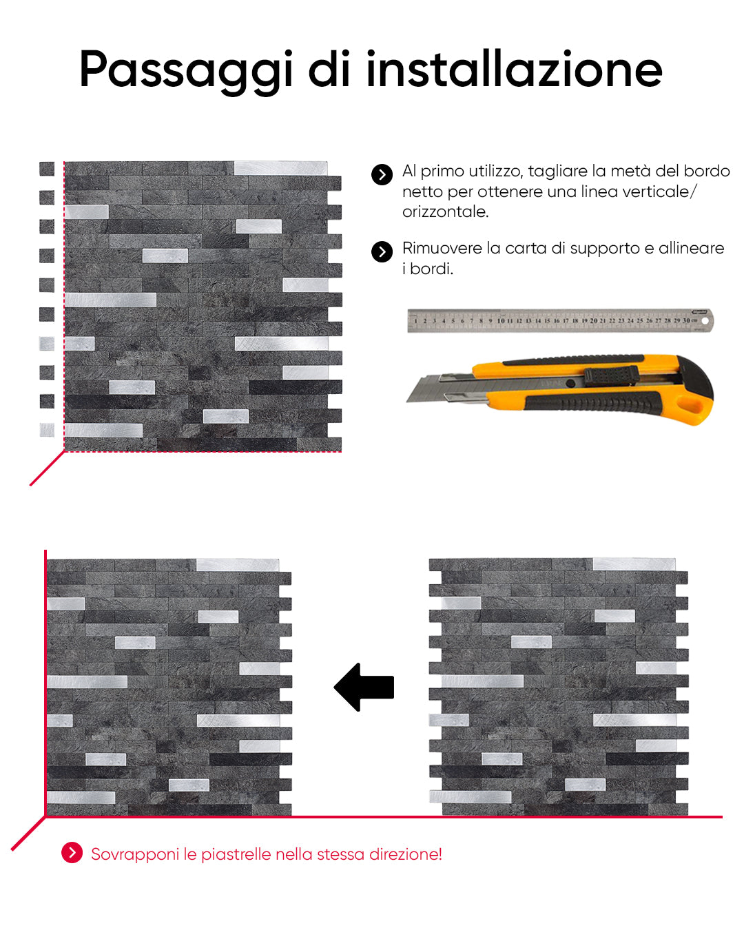 Rivestimenti in mosaico Rivestimenti autoadesivi | Space Dance Mosaics WJ-18