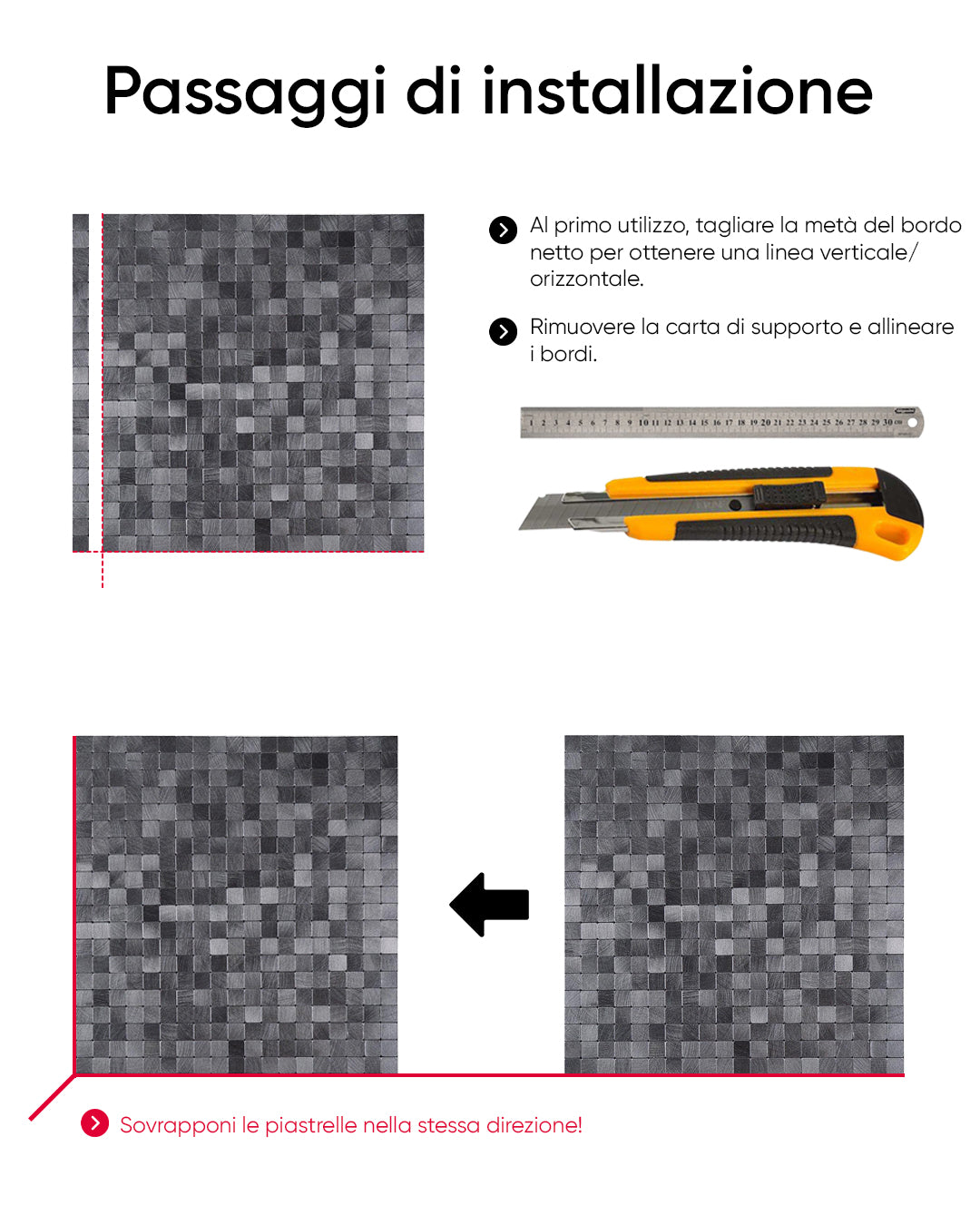 Rivestimenti in mosaico Rivestimenti autoadesivi | Grey Gate Mosaics WJK-856