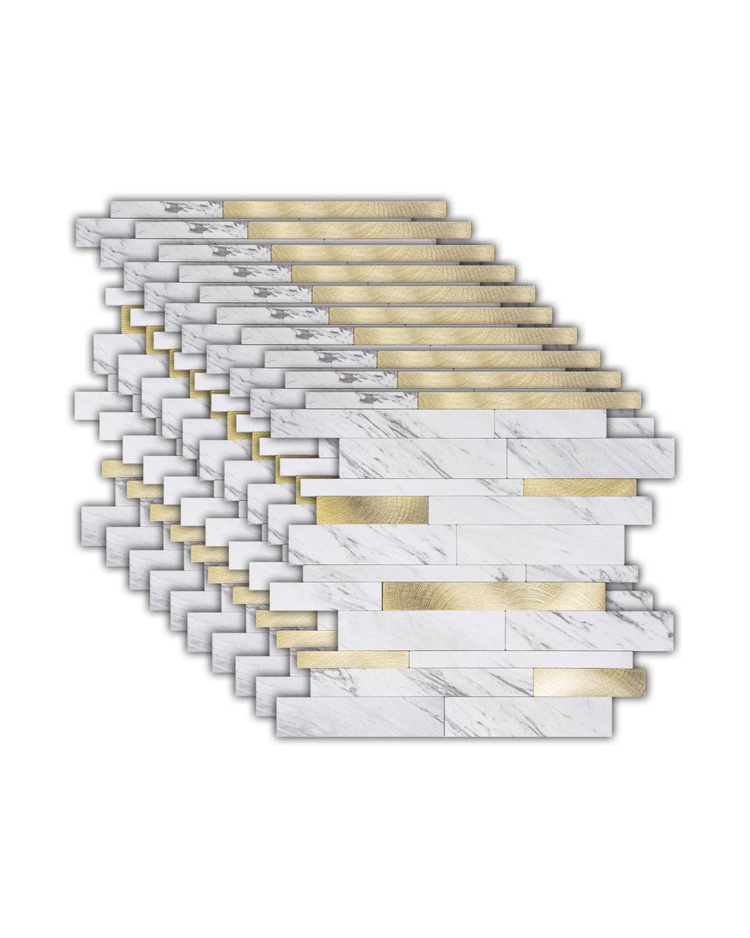 Rivestimenti in mosaico Rivestimenti autoadesivi | Gold And White Mosaics WJS-3144