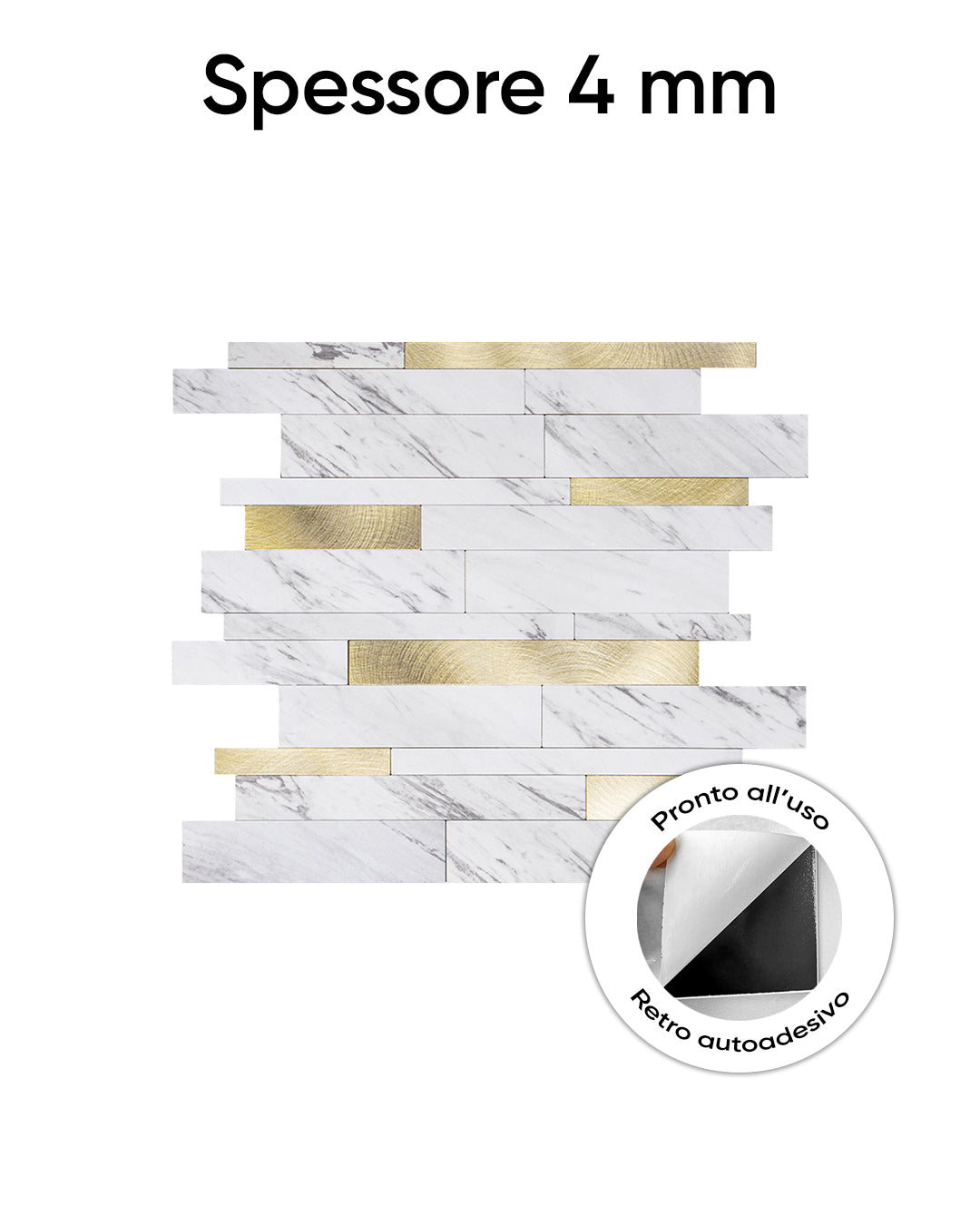 Rivestimenti in mosaico Rivestimenti autoadesivi | Gold And White Mosaics WJS-3144