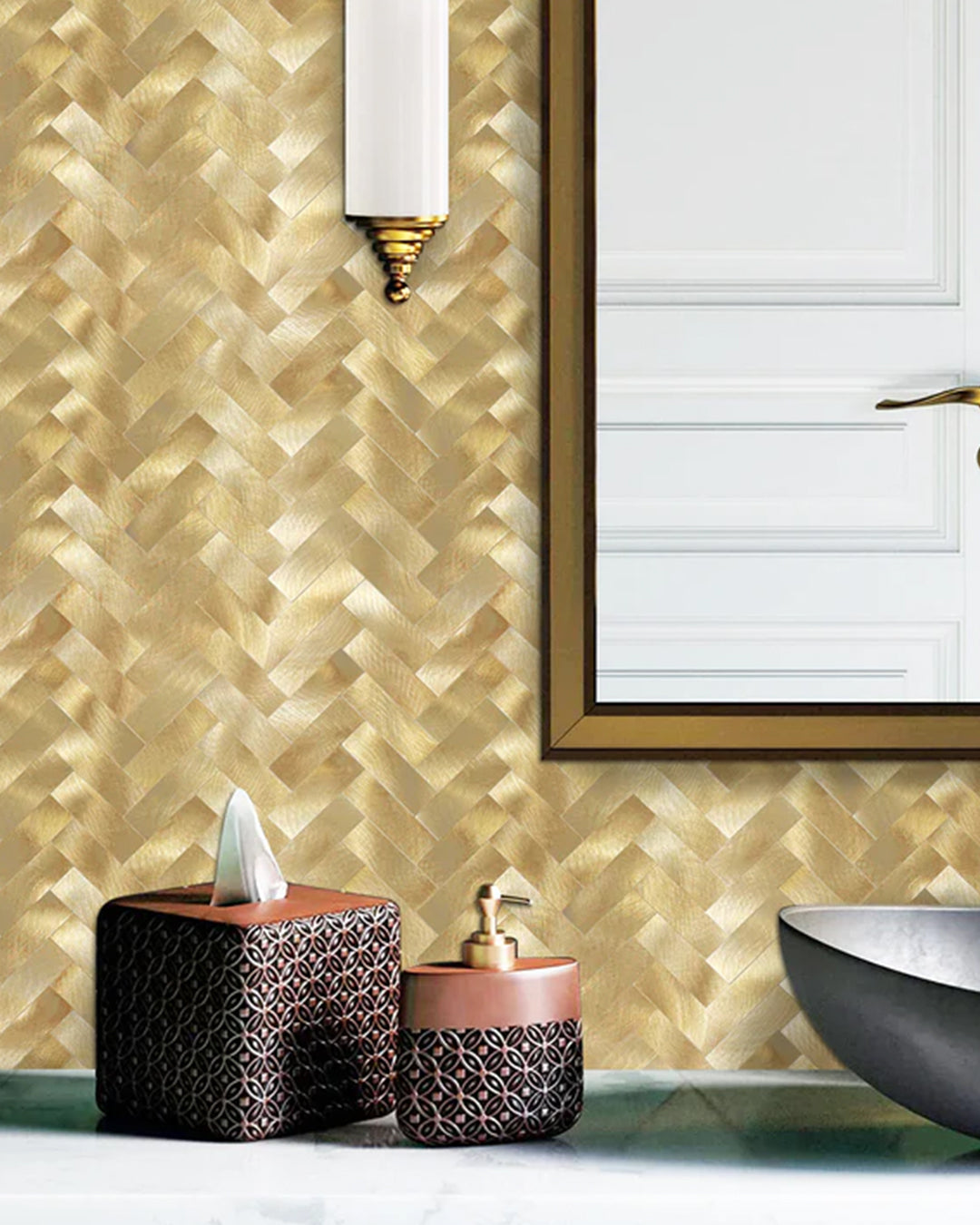 Rivestimenti in mosaico Rivestimenti autoadesivi | Golden Royal Mosaics WJS-476