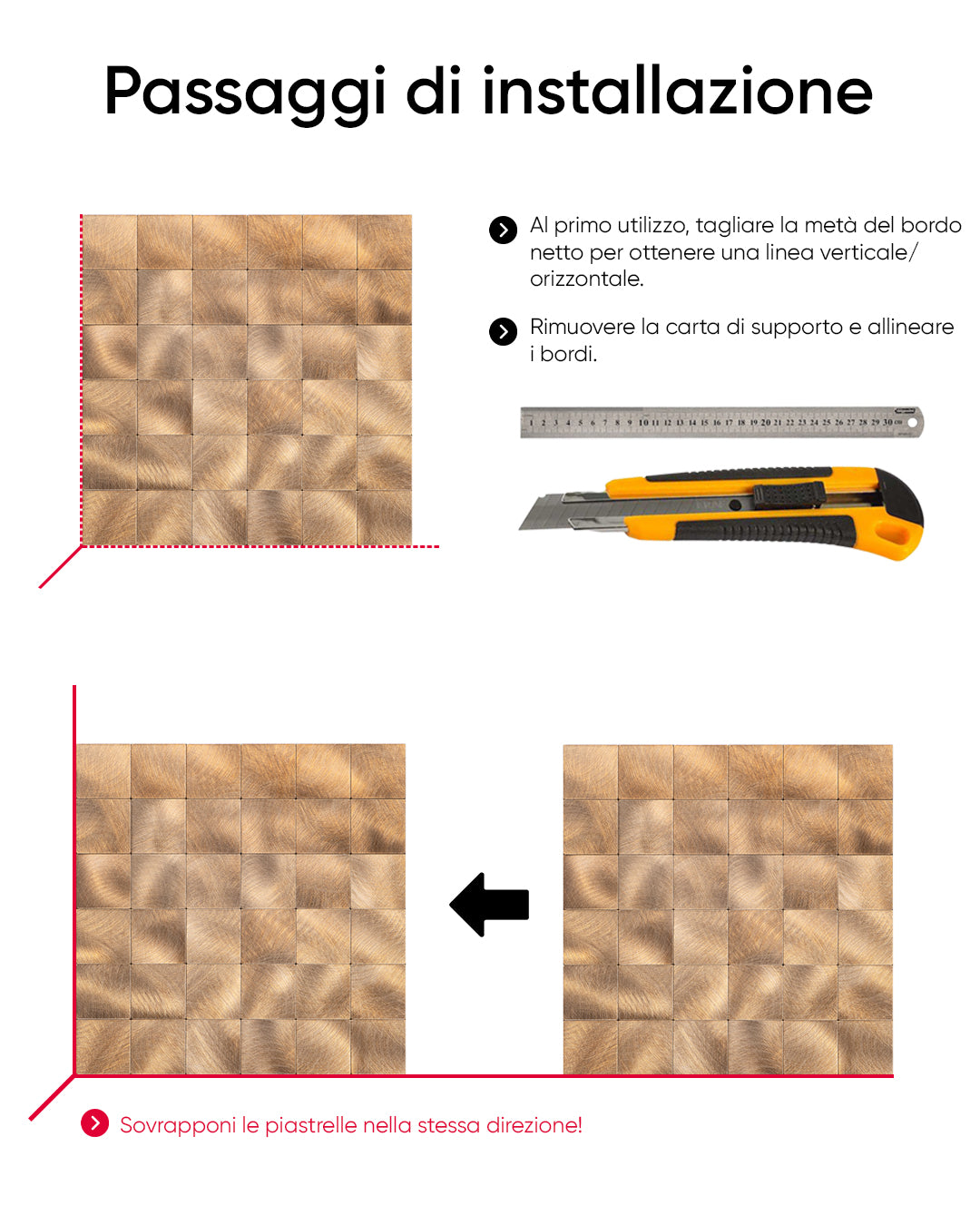 Rivestimenti in mosaico Rivestimenti autoadesivi | Reflections Of Mosaics WJS-843