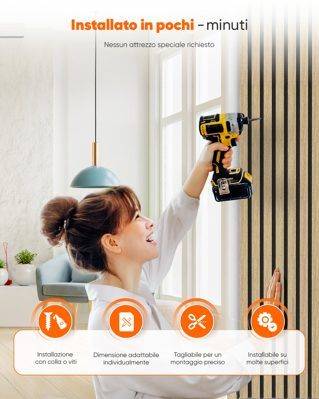 Pannello murale acustico in legno 3D set da 2 – Natürlich