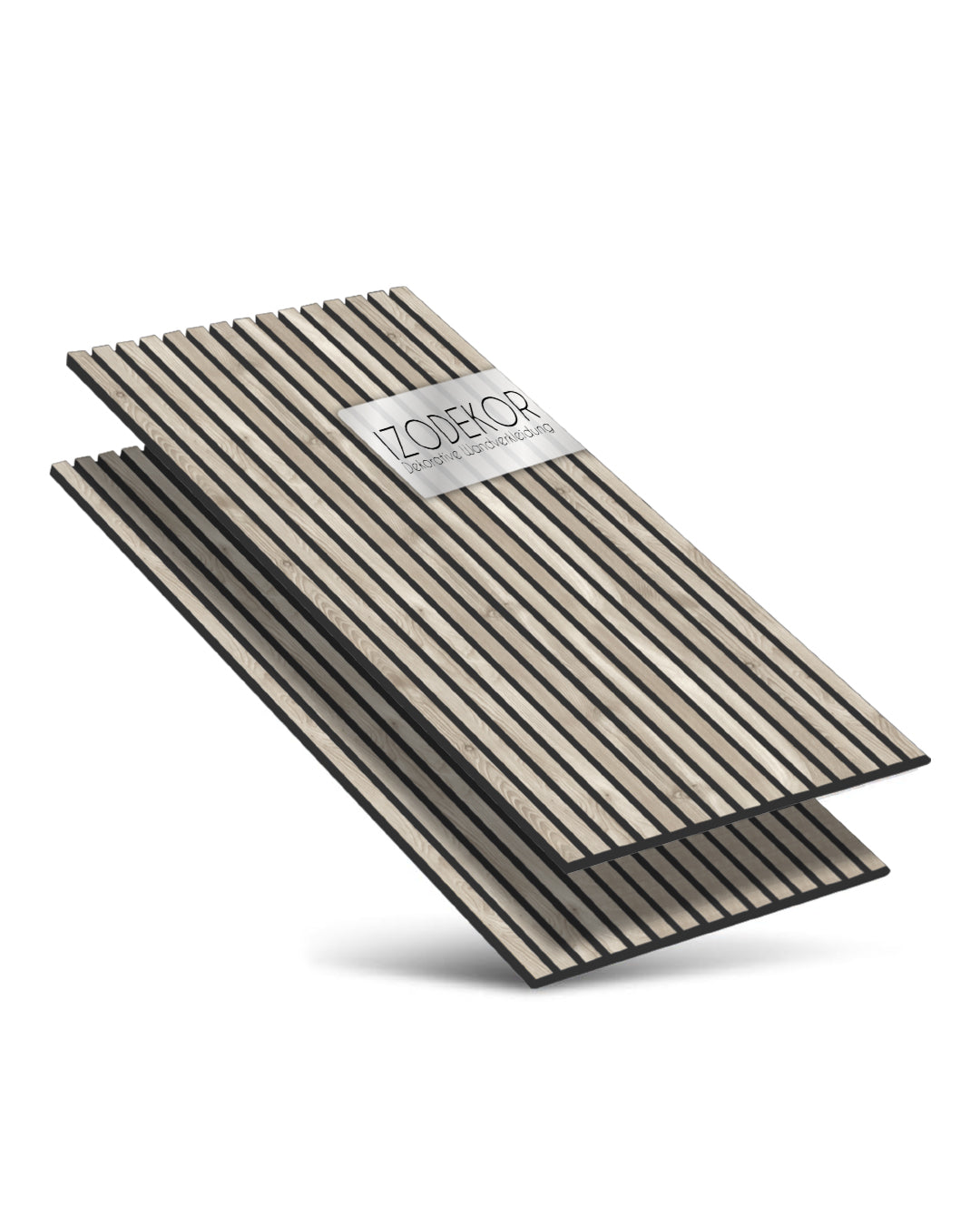 Pannello murale acustico in legno 3D set da 2 – Argento