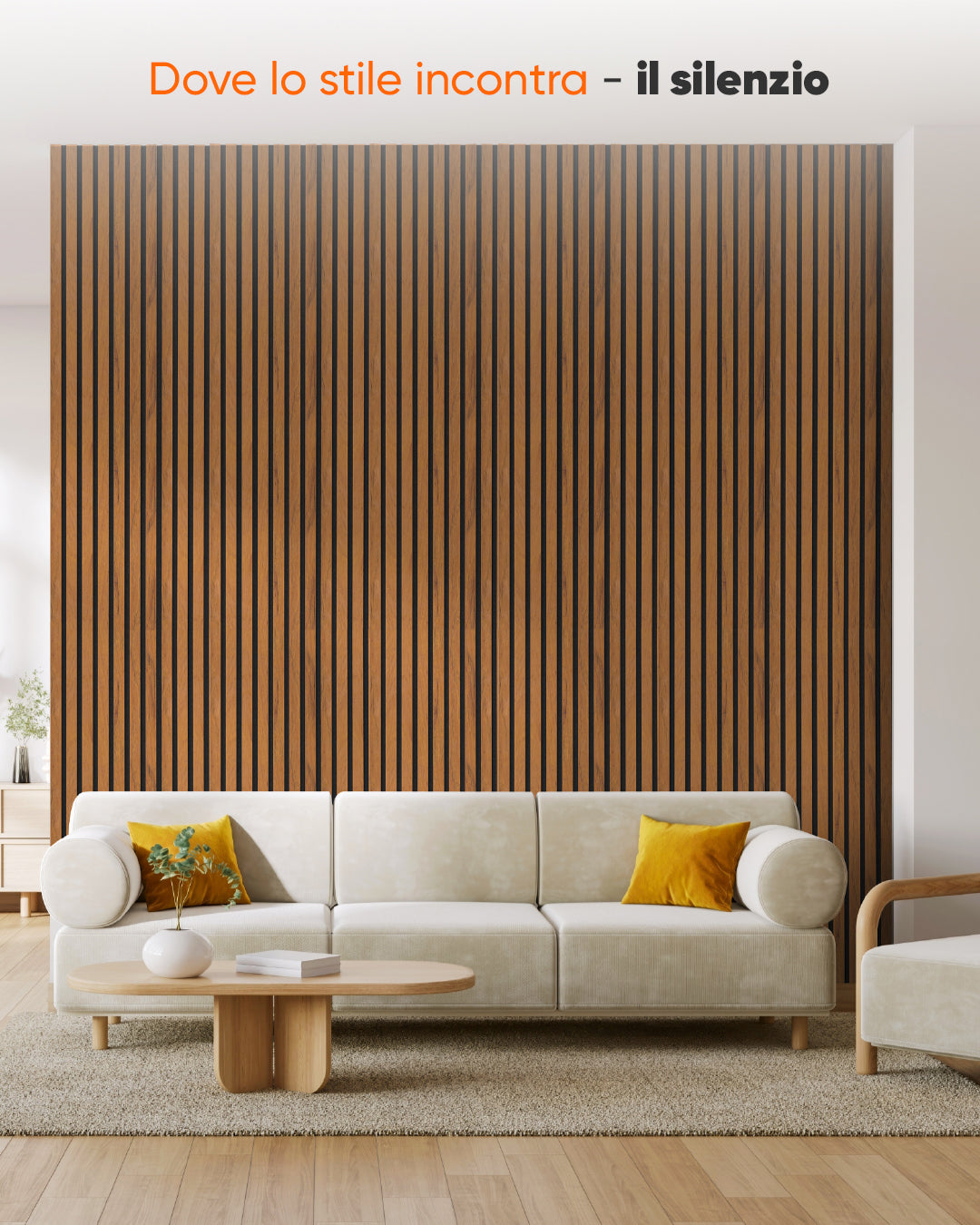 Pannello murale acustico in legno 3D set da 2 – Walnuss