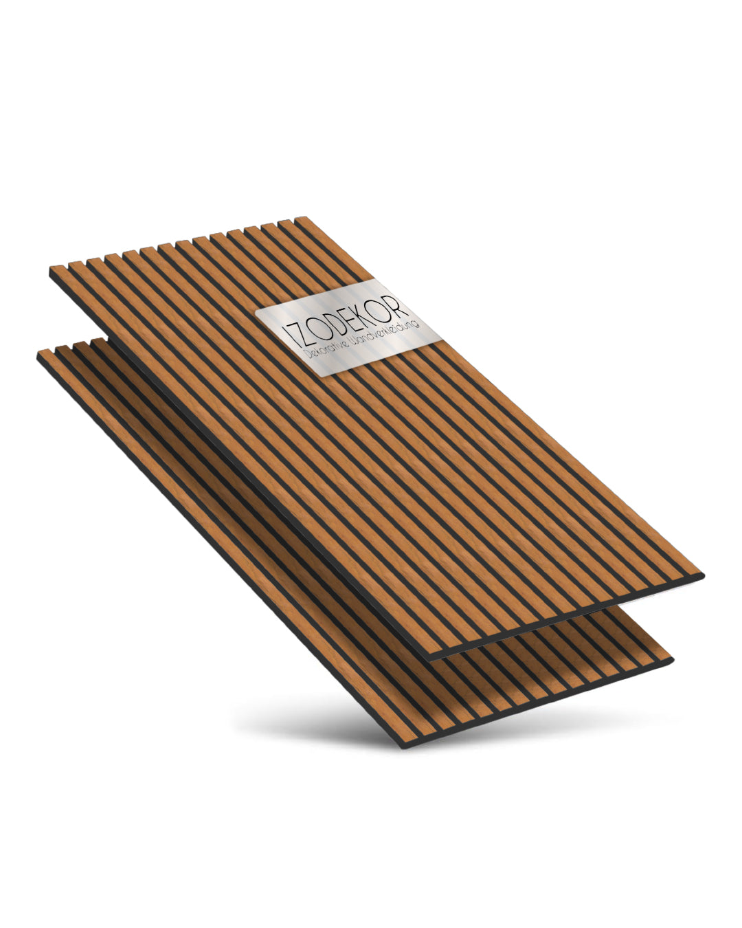 Pannello murale acustico in legno 3D set da 2 – Walnuss