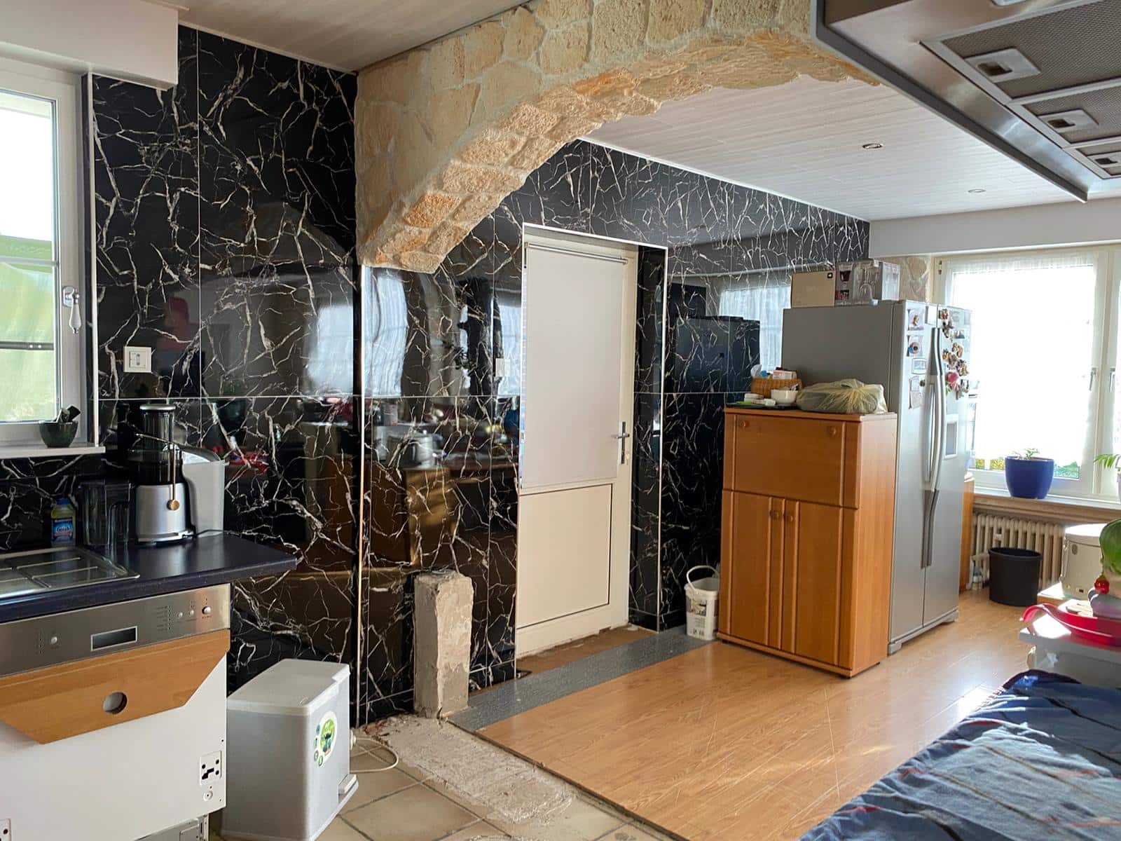 Alternativa in marmo alle piastrelle del bagno/ Black White