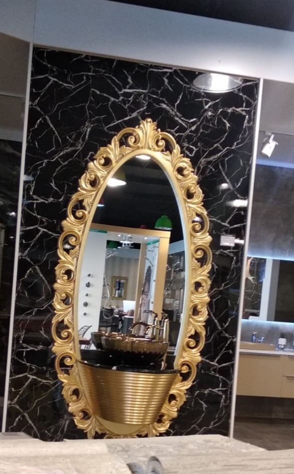 Alternativa in marmo alle piastrelle del bagno/ Black White