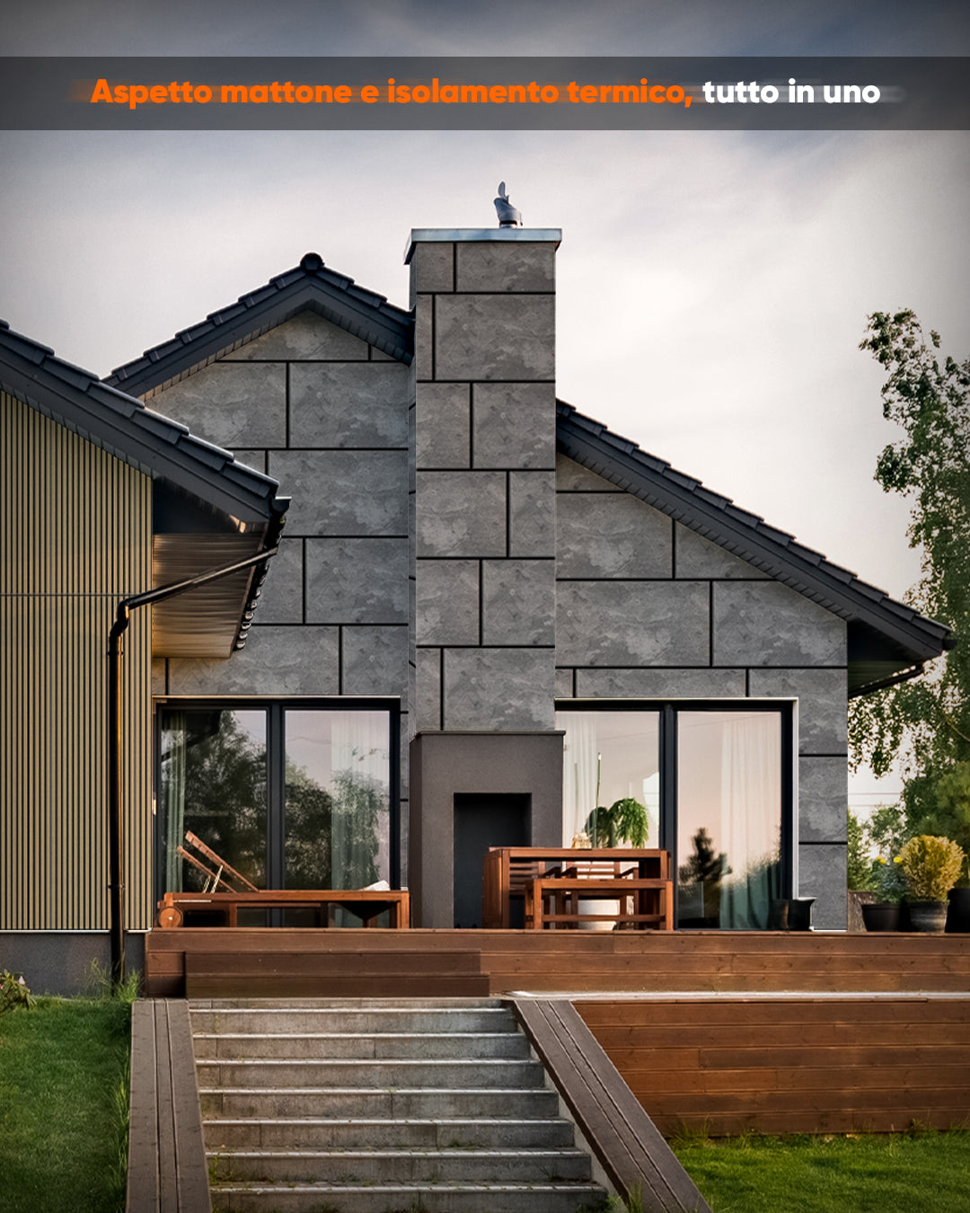 Rivestimento murale effetto cemento 50×100×2 cm | Pannelli murali 3D in polistirolo | Storm Grey Concrete AT-04