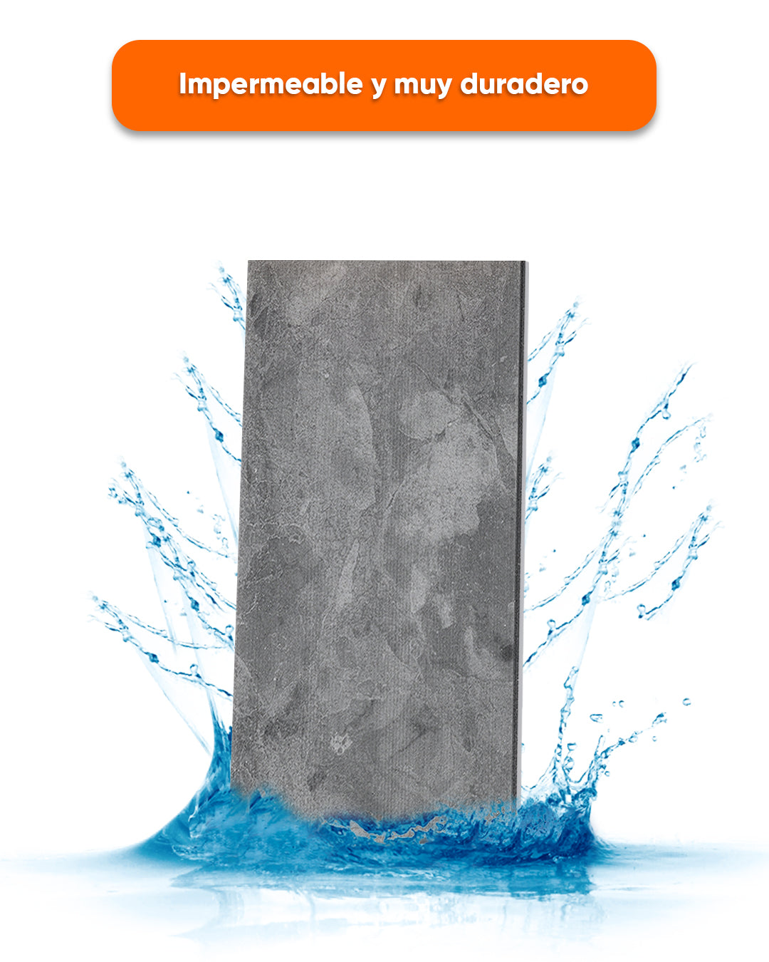 Rivestimento murale effetto cemento 50×100×2 cm | Pannelli murali 3D in polistirolo | Storm Grey Concrete AT-04