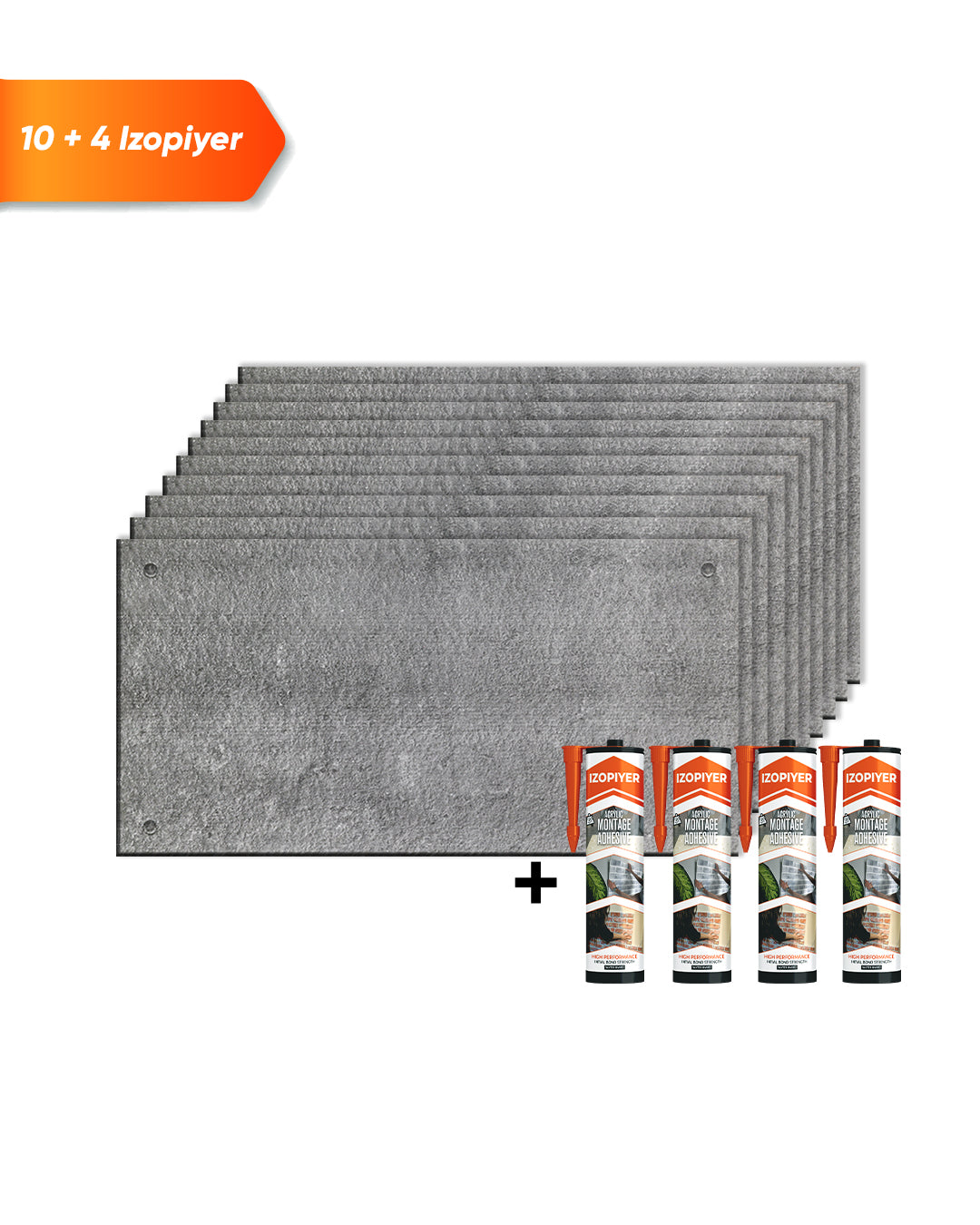 Rivestimento parete effetto cemento 50×100×2 cm | Pannelli murali 3D in polistirolo | Dark Concrete AT-17