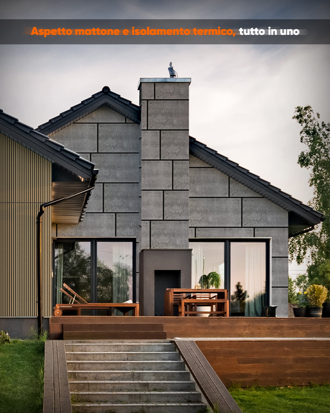 Rivestimento parete effetto cemento 50×100×2 cm | Pannelli murali 3D in polistirolo | Dark Concrete AT-17