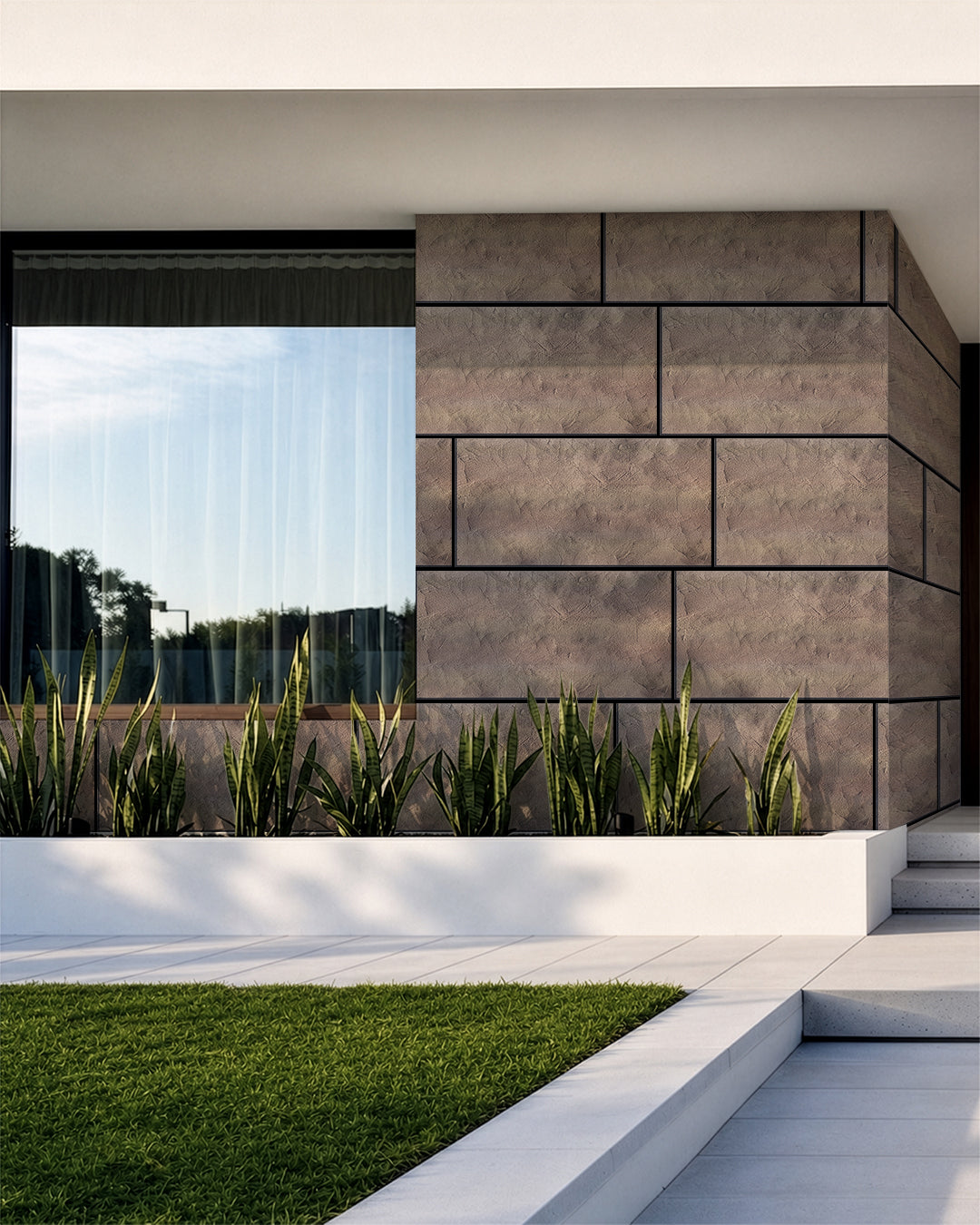 Rivestimento murale effetto cemento 50×100×2 cm | Pannelli murali 3D in polistirolo | Desert Concrete AT-25