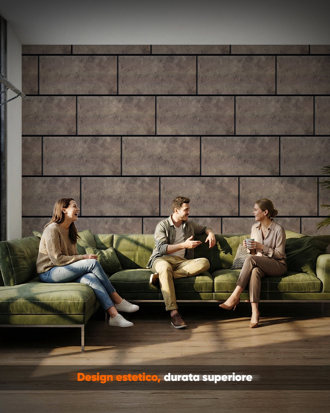 Rivestimento murale effetto cemento 50×100×2 cm | Pannelli murali 3D in polistirolo | Desert Concrete AT-25