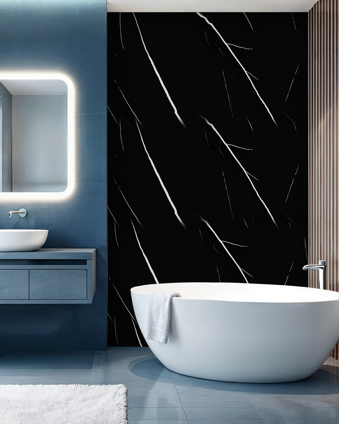 Alternativa in marmo alle piastrelle del bagno/ Black Lightning V-02