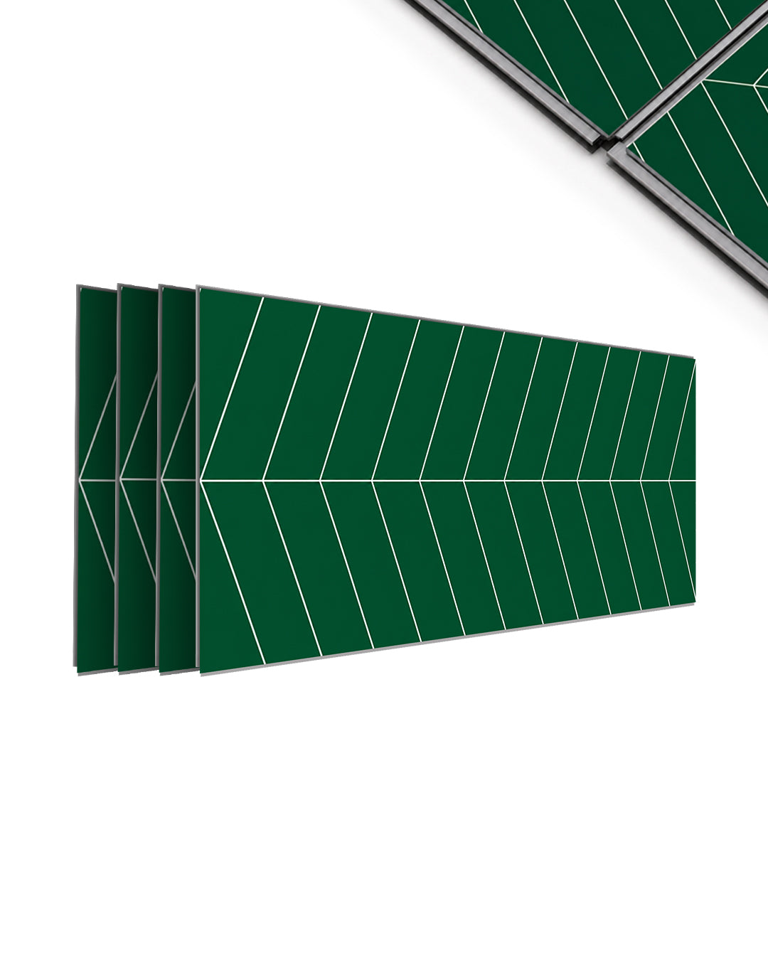 Pannello da parete SPC 60x120 cm | Rivestimento murale impermeabile | Chevron Grün