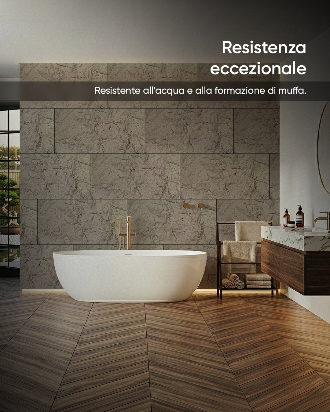 Dark Grey Pannelli Murali 3D in Pietra Stone