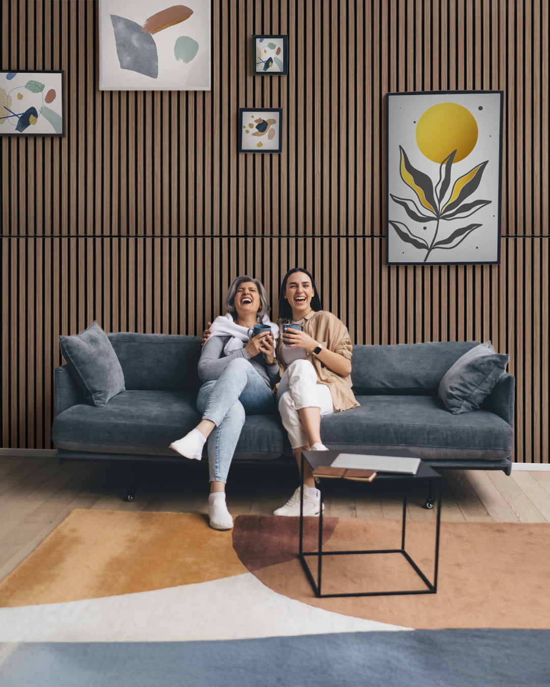 Pannelli Acustici da Parete in Feltro – Set da 4 – 120×60×2,1 cm – Dark Walnut