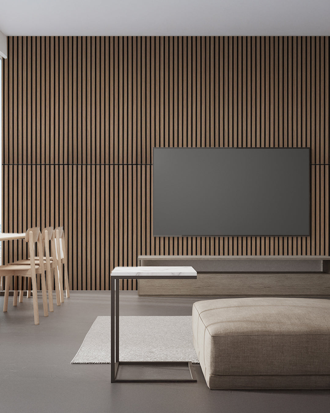 Pannelli Acustici da Parete in Feltro – Set da 4 – 120×60×2,1 cm – Dark Walnut