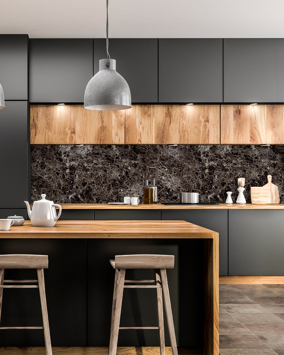 Alternativa in marmo alle piastrelle del bagno/ Emperador Dark