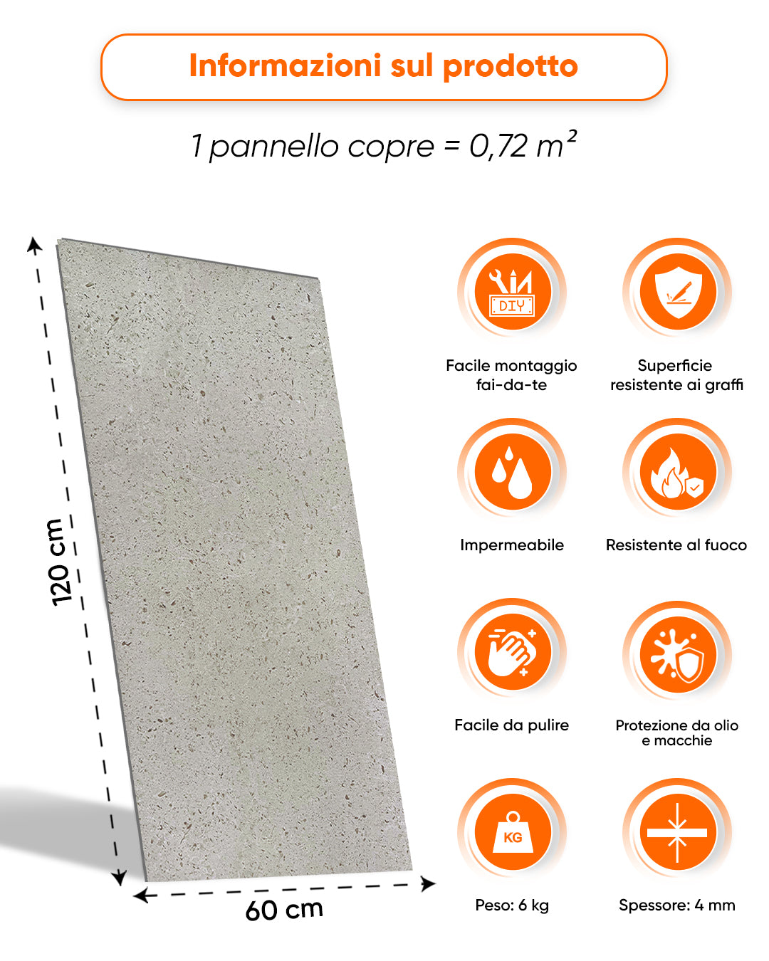 Pannello da parete SPC 60x120 cm | Rivestimento murale impermeabile | Infinite Elegance