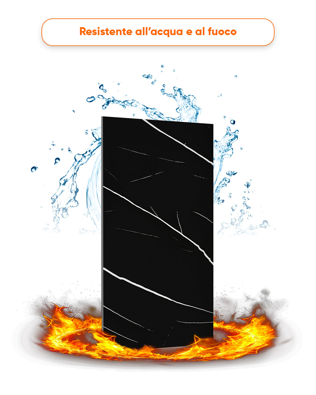 Alternativa in marmo alle piastrelle del bagno/ Black Lightning V-02