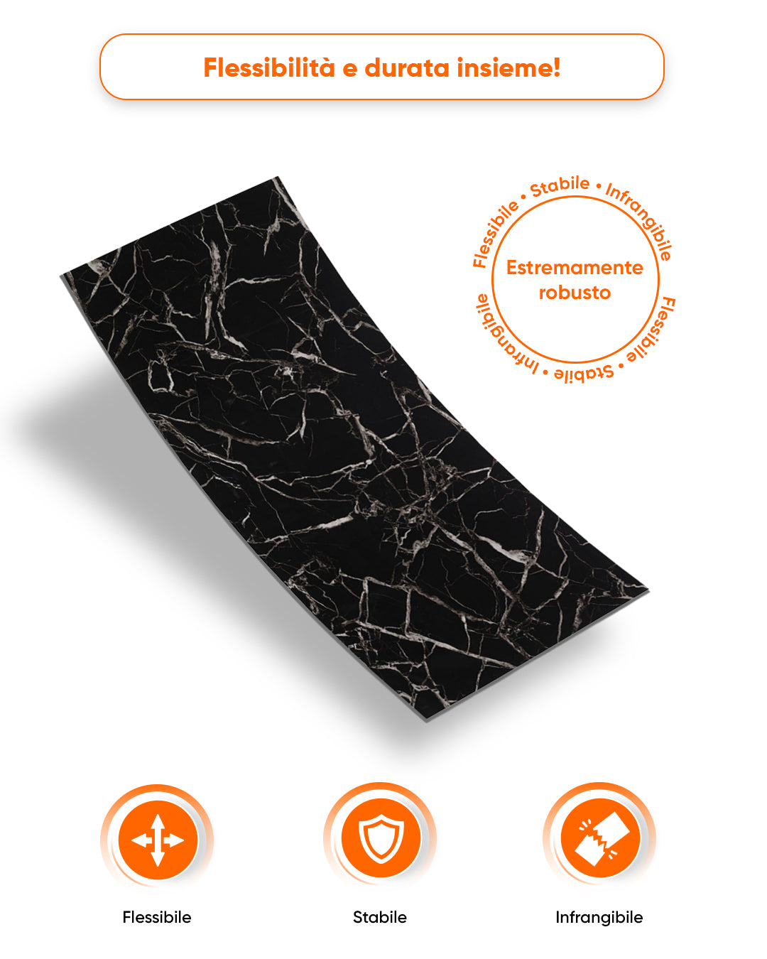 Alternativa in marmo alle piastrelle del bagno/ Black White