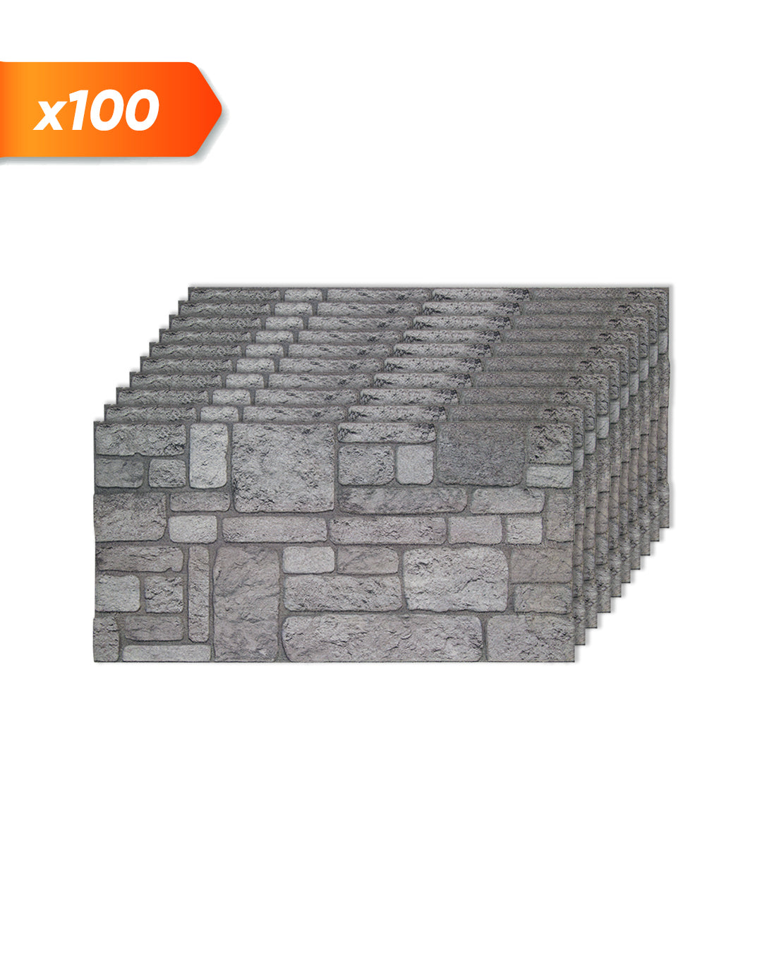 Pannello Parete 3D Effetto Pietra in EPS Resinato 100x50x2 cm - Backyard K-04