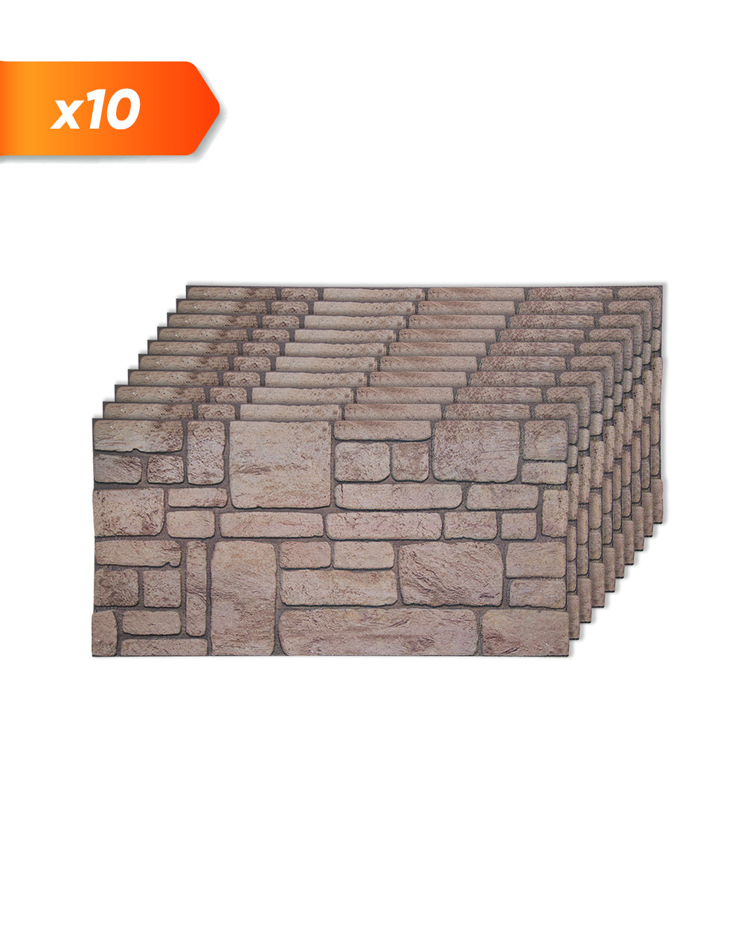 Pannello Parete 3D Effetto Pietra in EPS Resinato 100x50x2 cm - Ancient Traces K-03