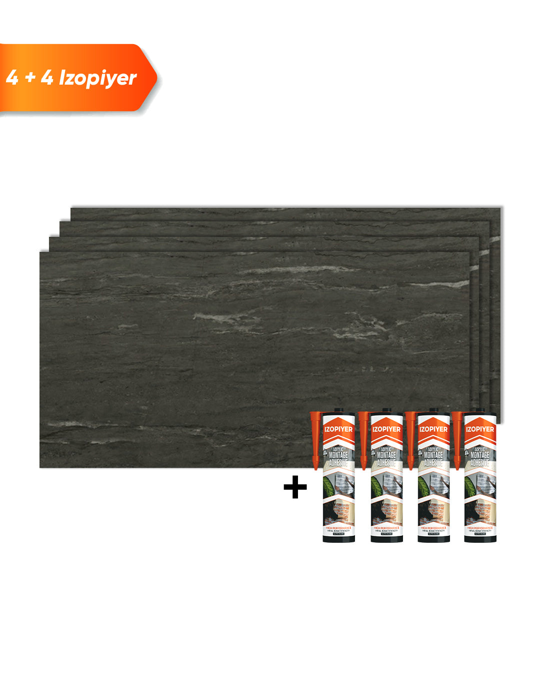 Pannello da parete SPC Grigio Scuro 60x120 cm – Kohleschwarz