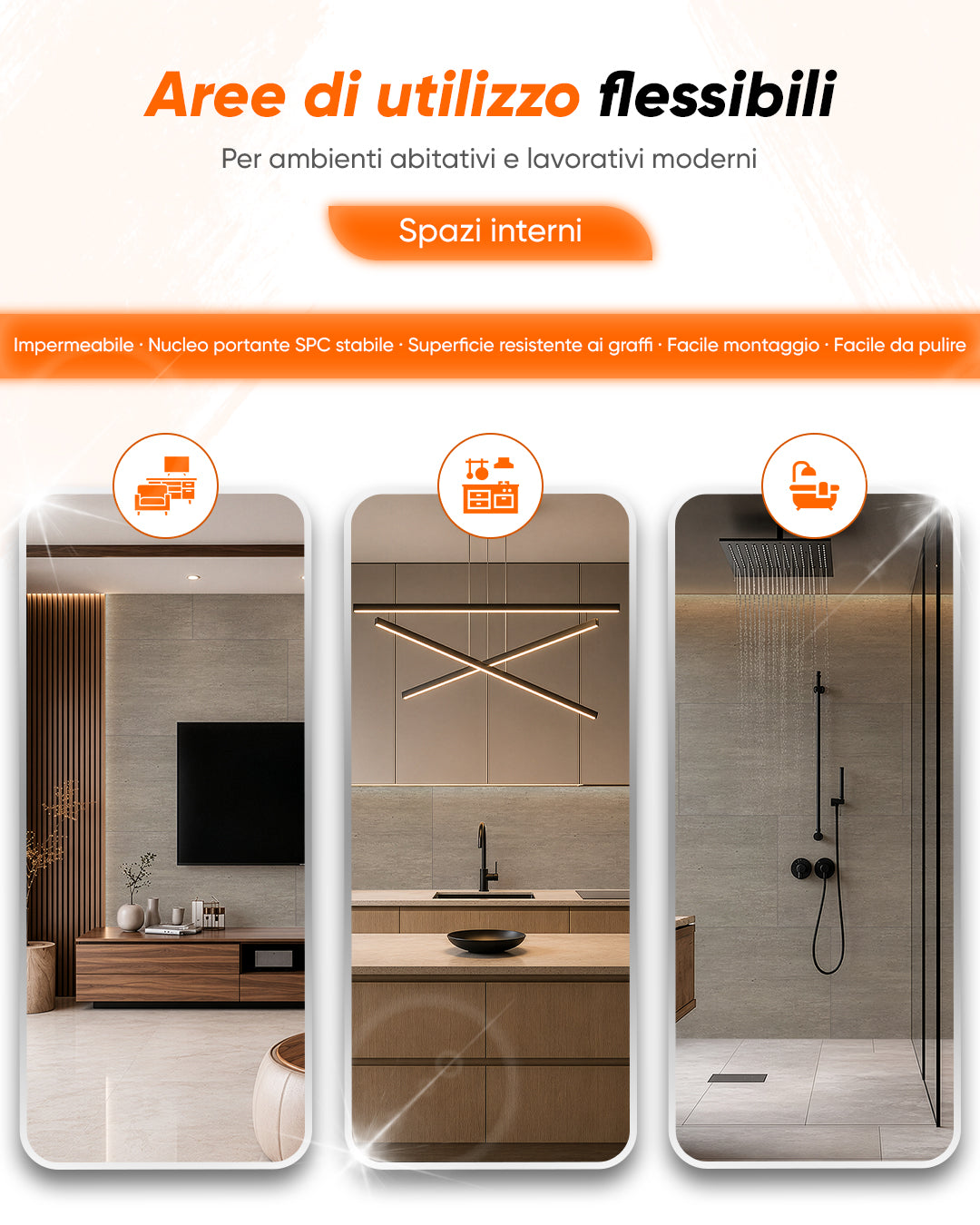 Pannello da parete SPC 60x120 cm | Rivestimento murale impermeabile | Desert Silence