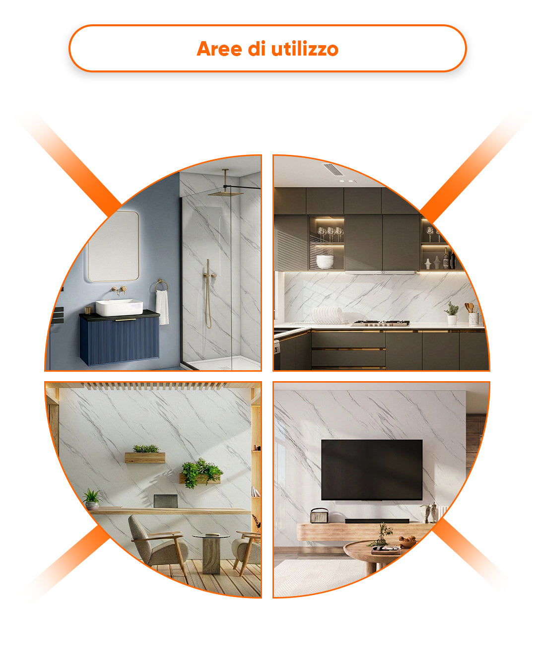 Marble alternative to bathroom tiles / Carrara