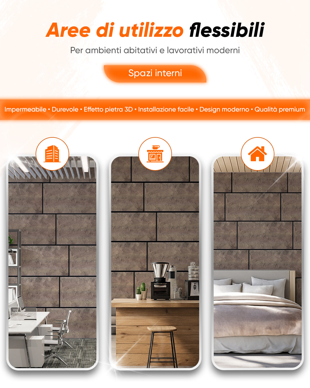 Rivestimento murale effetto cemento 50×100×2 cm | Pannelli murali 3D in polistirolo | Desert Concrete AT-25
