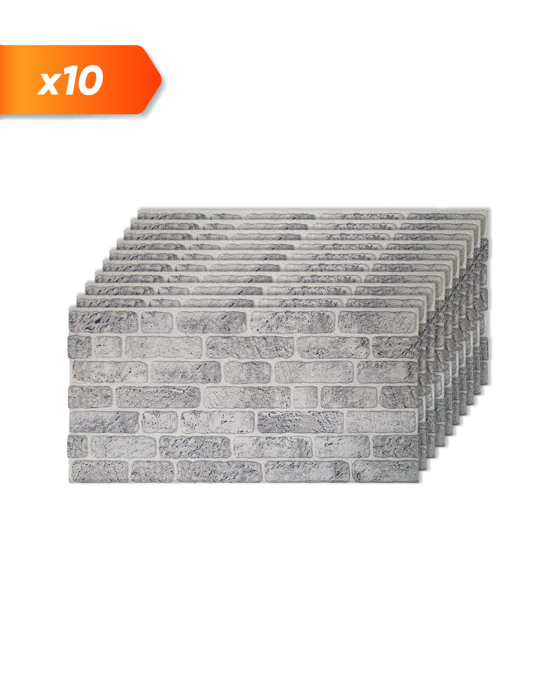 Pannello Parete 3D Effetto Pietra in EPS Resinato 100x50x2 cm - White Grey L-1702