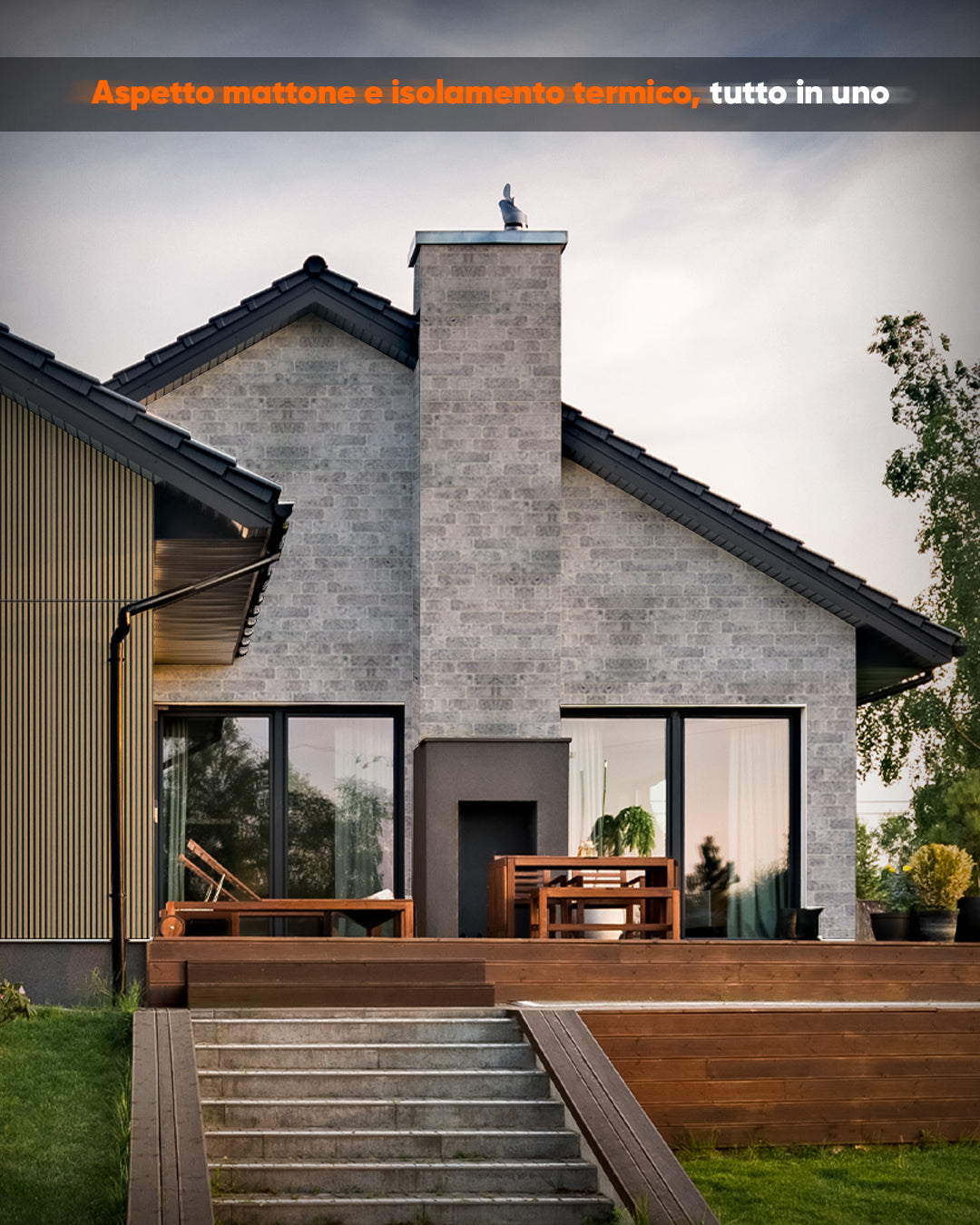Pannello Parete 3D Effetto Pietra in EPS Resinato 100x50x2 cm - White Grey L-1702