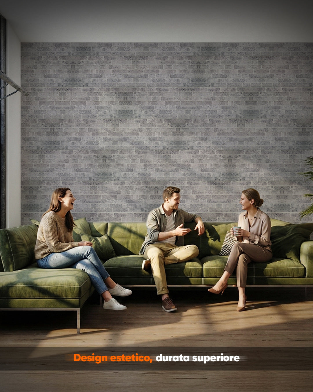 Pannello Parete 3D Effetto Pietra in EPS Resinato 100x50x2 cm - White Grey L-1702
