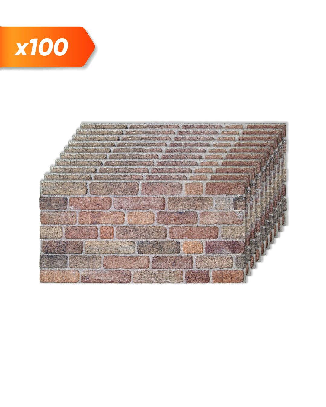 Pannello Parete 3D Effetto Pietra in EPS Resinato 100x50x2 cm - Cross Town L-1713